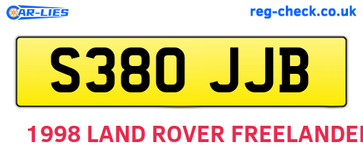 S380JJB are the vehicle registration plates.