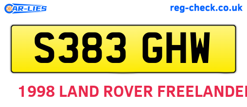 S383GHW are the vehicle registration plates.