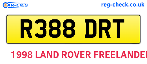 R388DRT are the vehicle registration plates.