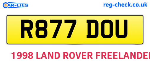 R877DOU are the vehicle registration plates.