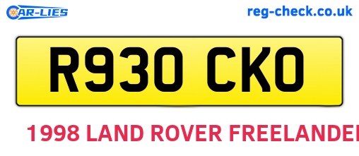 R930CKO are the vehicle registration plates.