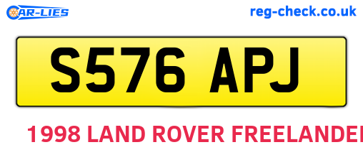 S576APJ are the vehicle registration plates.