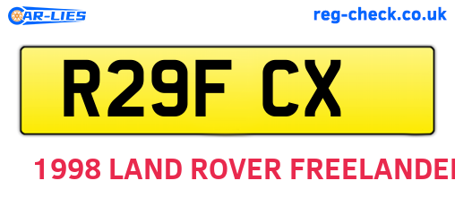 R29FCX are the vehicle registration plates.