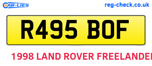 R495BOF are the vehicle registration plates.