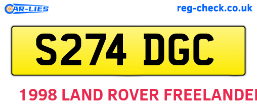S274DGC are the vehicle registration plates.