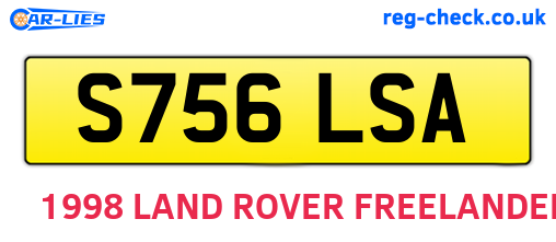 S756LSA are the vehicle registration plates.