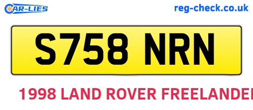 S758NRN are the vehicle registration plates.