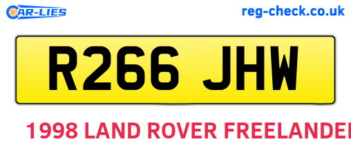R266JHW are the vehicle registration plates.