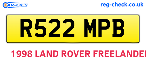 R522MPB are the vehicle registration plates.