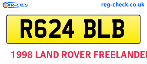 R624BLB are the vehicle registration plates.