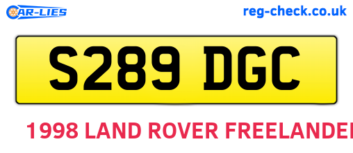 S289DGC are the vehicle registration plates.