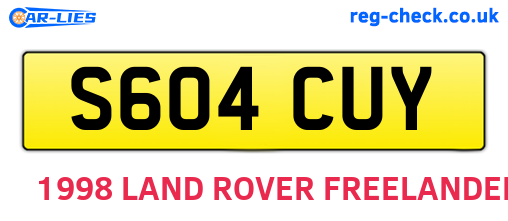 S604CUY are the vehicle registration plates.