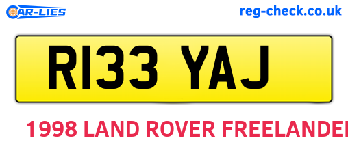 R133YAJ are the vehicle registration plates.