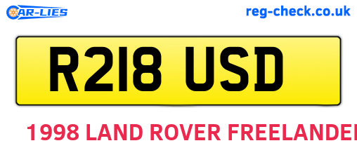 R218USD are the vehicle registration plates.