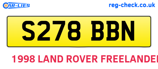 S278BBN are the vehicle registration plates.