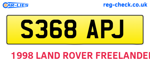 S368APJ are the vehicle registration plates.