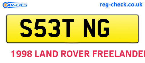 S53TNG are the vehicle registration plates.