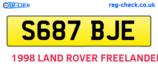 S687BJE are the vehicle registration plates.
