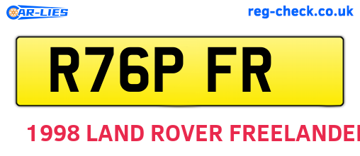 R76PFR are the vehicle registration plates.