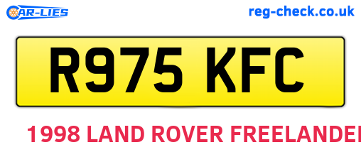 R975KFC are the vehicle registration plates.