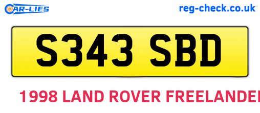 S343SBD are the vehicle registration plates.