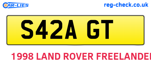 S42AGT are the vehicle registration plates.