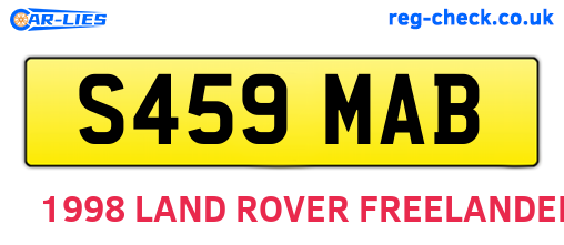 S459MAB are the vehicle registration plates.
