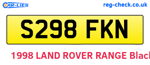 S298FKN are the vehicle registration plates.