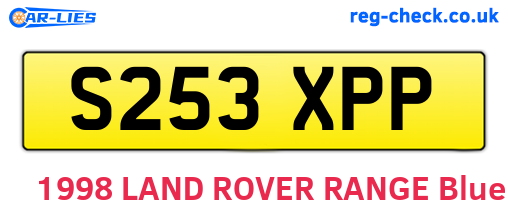 S253XPP are the vehicle registration plates.