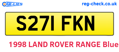 S271FKN are the vehicle registration plates.