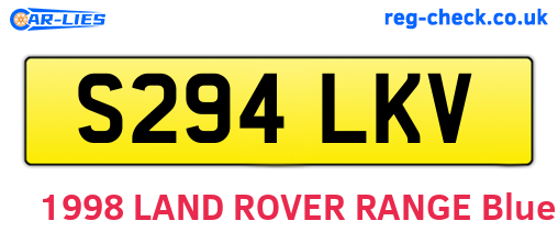 S294LKV are the vehicle registration plates.