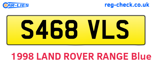 S468VLS are the vehicle registration plates.