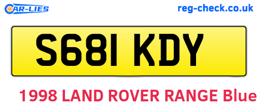 S681KDY are the vehicle registration plates.