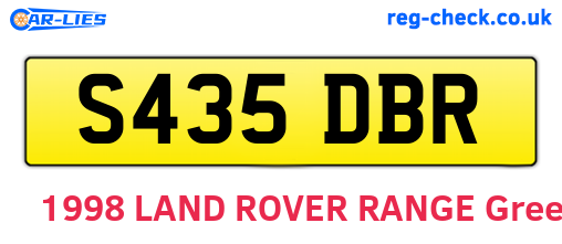 S435DBR are the vehicle registration plates.