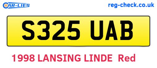 S325UAB are the vehicle registration plates.