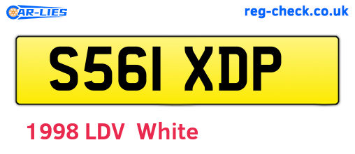 S561XDP are the vehicle registration plates.