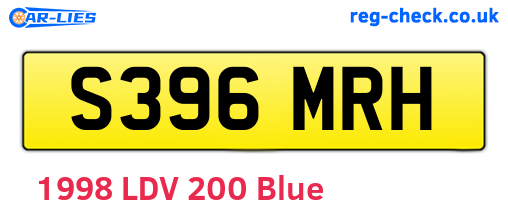 S396MRH are the vehicle registration plates.