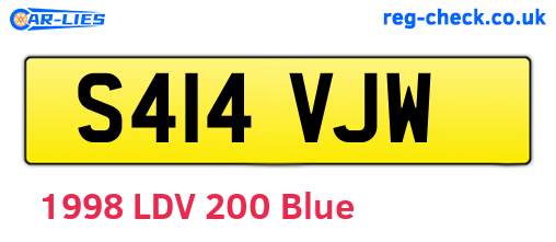 S414VJW are the vehicle registration plates.