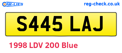 S445LAJ are the vehicle registration plates.