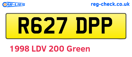 R627DPP are the vehicle registration plates.