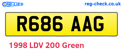 R686AAG are the vehicle registration plates.