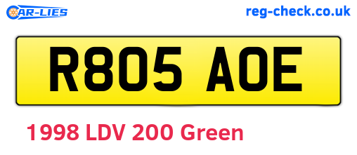 R805AOE are the vehicle registration plates.