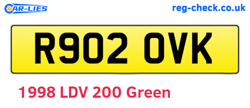 R902OVK are the vehicle registration plates.