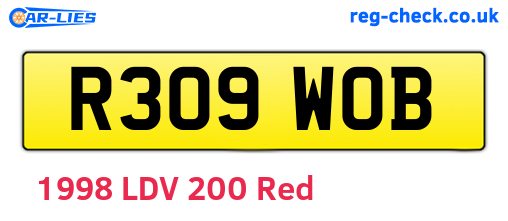 R309WOB are the vehicle registration plates.