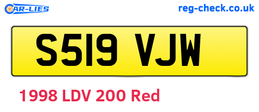 S519VJW are the vehicle registration plates.