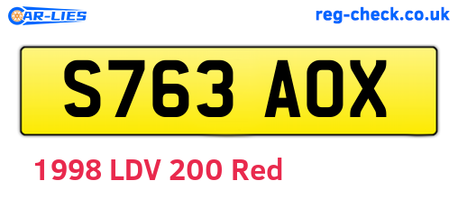 S763AOX are the vehicle registration plates.