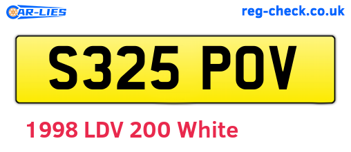 S325POV are the vehicle registration plates.