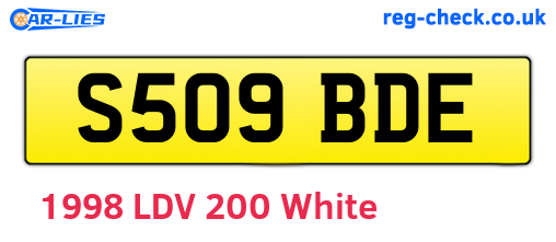 S509BDE are the vehicle registration plates.
