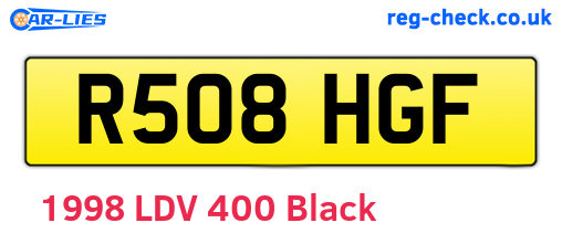 R508HGF are the vehicle registration plates.