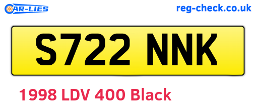 S722NNK are the vehicle registration plates.